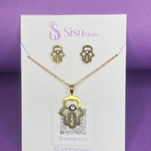Set Mano de Fátima- Collar + Topitos