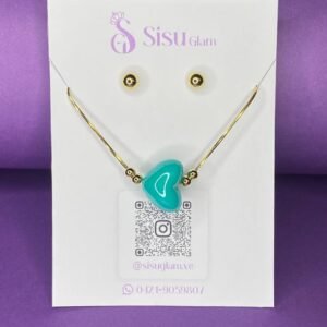 Set - Collar de corazón + Topitos