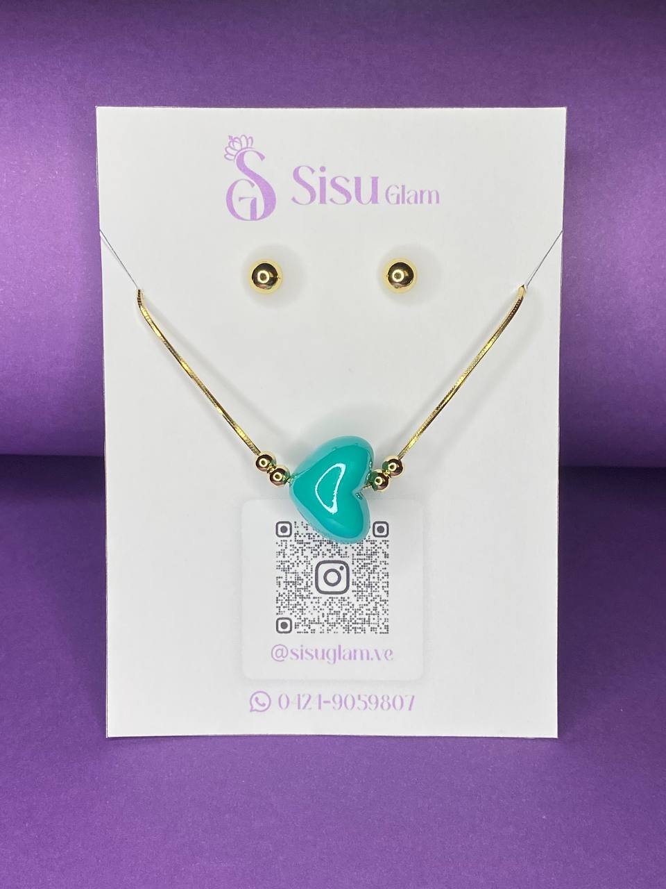 Set - Collar de corazón + Topitos