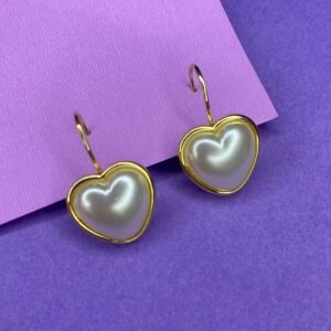 Zarcillos perlados de corazón